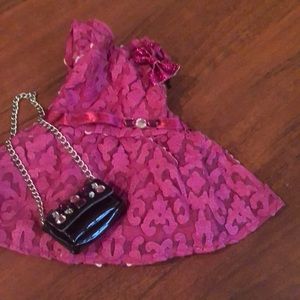 American Girl Dress with bow and pocketbook